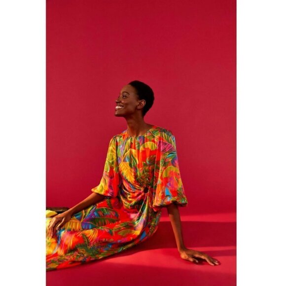 💕FARM RIO💕 Urban Jungle Midi Dress ~ XS NWT - Picture 2 of 16